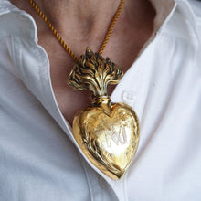 Load image into Gallery viewer, Antique Silver Gilt Heart Perfume Scent Bottle Flask - French 19th c.