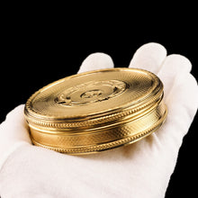 Load image into Gallery viewer, Antique French Large Solid Silver Gilt Circular Snuff Box/Tobacco Box - French 19th c.