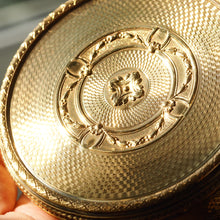 Load image into Gallery viewer, Antique French Large Solid Silver Gilt Circular Snuff Box/Tobacco Box - French 19th c.