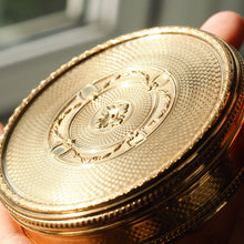 Load image into Gallery viewer, Antique French Large Solid Silver Gilt Circular Snuff Box/Tobacco Box - French 19th c.