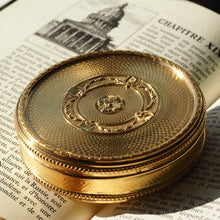 Load image into Gallery viewer, Antique French Large Solid Silver Gilt Circular Snuff Box/Tobacco Box - French 19th c.