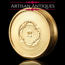 Load image into Gallery viewer, Antique French Large Solid Silver Gilt Circular Snuff Box/Tobacco Box - French 19th c.