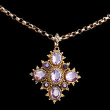 Load image into Gallery viewer, Antique Georgian 18K Gold Amethyst Pendant Necklace Cannetille - c.1820