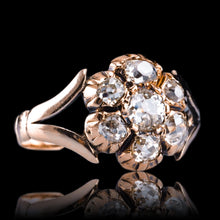 Load image into Gallery viewer, Antique Georgian Diamond Ring with Flower Cluster Design 9K Gold - c.1830