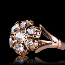 Load image into Gallery viewer, Antique Georgian Diamond Ring with Flower Cluster Design 9K Gold - c.1830