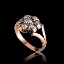 Load image into Gallery viewer, Antique Georgian Diamond Ring with Flower Cluster Design 9K Gold - c.1830