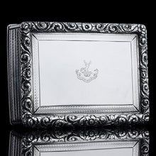 Load image into Gallery viewer, Antique Georgian Solid Silver Large Table Snuff Box Floral Chased Border - Joseph Willmore 1832