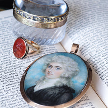 Load image into Gallery viewer, Antique Georgian Portrait Miniature Pendant 14K Gold Frame - c.1800