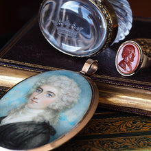 Load image into Gallery viewer, Antique Georgian Portrait Miniature Pendant 14K Gold Frame - c.1800