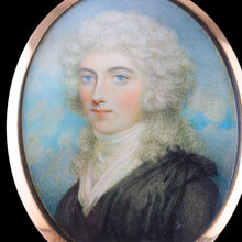 Load image into Gallery viewer, Antique Georgian Portrait Miniature Pendant 14K Gold Frame - c.1800