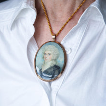 Load image into Gallery viewer, Antique Georgian Portrait Miniature Pendant 14K Gold Frame - c.1800