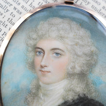 Load image into Gallery viewer, Antique Georgian Portrait Miniature Pendant 14K Gold Frame - c.1800