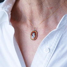 Load image into Gallery viewer, Antique Georgian Sepia Portrait Pendant Necklace 9K Gold c.1800