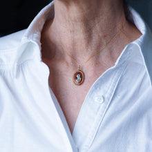 Load image into Gallery viewer, Antique Georgian Sepia Portrait Pendant Necklace 9K Gold c.1800