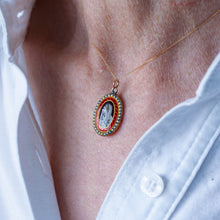 Load image into Gallery viewer, Antique Georgian Sepia Portrait Pendant Necklace 9K Gold c.1800