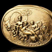 Load image into Gallery viewer, Antique Georgian Silver Gilt Snuff Box Scene of Venus - London 1810