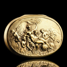 Load image into Gallery viewer, Antique Georgian Silver Gilt Snuff Box Scene of Venus - London 1810