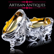 Load image into Gallery viewer, Antique Georgian Solid Silver Salt Cellars Rococo Revival Design - London 1834