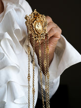 Load image into Gallery viewer, Antique Victorian Silver Gilt Chatelaine Rococo Decorations - c.1860