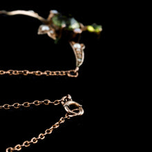 Load image into Gallery viewer, Antique Edwardian Peridot & Pearl Necklace 9K Gold Art Nouveau c.1900