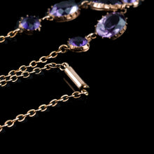 Load image into Gallery viewer, Antique Amethyst Necklace with Riviere/Drop Design 9K Gold c.1900