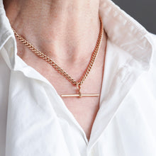 Load image into Gallery viewer, Antique 9ct Gold Albert Chain with T Bar 41cm 29.9g - Birmingham c.1910
