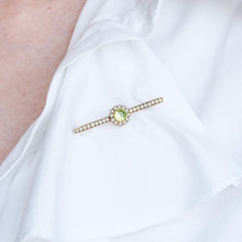 Load image into Gallery viewer, Antique Victorian Peridot and Seed Pearl Cluster Brooch 9K Gold - c.1900