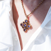 Load image into Gallery viewer, Antique Georgian 18K Gold Amethyst Pendant Necklace Cannetille - c.1820