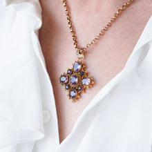 Load image into Gallery viewer, Antique Georgian 18K Gold Amethyst Pendant Necklace Cannetille - c.1820