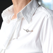 Load image into Gallery viewer, Antique Victorian Diamond Heart & Crescent Brooch 14K Gold - c.1900