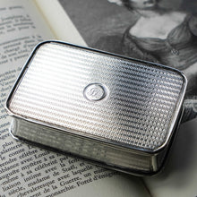 Load image into Gallery viewer, Large Antique Georgian Solid Silver Snuff Box with Engine Turned Motifs - London 1814