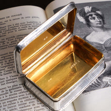 Load image into Gallery viewer, Large Antique Georgian Solid Silver Snuff Box with Engine Turned Motifs - London 1814
