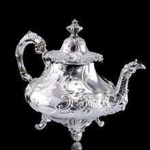 Load image into Gallery viewer, Antique Victorian Solid Silver Teapot in Louis XV Rococo Style - Barnard 1854