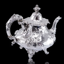 Load image into Gallery viewer, Antique Victorian Solid Silver Teapot in Louis XV Rococo Style - Barnard 1854
