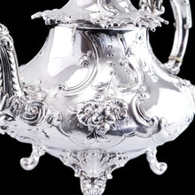 Load image into Gallery viewer, Antique Victorian Solid Silver Teapot in Louis XV Rococo Style - Barnard 1854