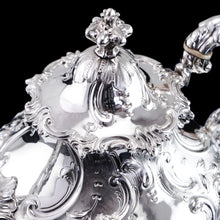 Load image into Gallery viewer, Antique Victorian Solid Silver Teapot in Louis XV Rococo Style - Barnard 1854