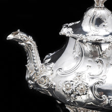 Load image into Gallery viewer, Antique Victorian Solid Silver Teapot in Louis XV Rococo Style - Barnard 1854