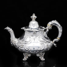 Load image into Gallery viewer, Antique Victorian Solid Silver Teapot in Louis XV Rococo Style - Barnard 1854