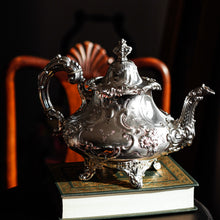 Load image into Gallery viewer, Antique Victorian Solid Silver Teapot in Louis XV Rococo Style - Barnard 1854