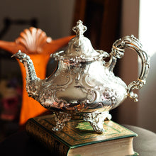 Load image into Gallery viewer, Antique Victorian Solid Silver Teapot in Louis XV Rococo Style - Barnard 1854