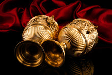 Load image into Gallery viewer, Antique Solid Silver Gilt Vase/Urn Pair with Figural Roman Classical Influences - George Nathan & Ridley Hayes 1910