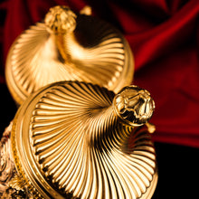 Load image into Gallery viewer, Antique Solid Silver Gilt Vase/Urn Pair with Figural Roman Classical Influences - George Nathan & Ridley Hayes 1910