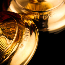 Load image into Gallery viewer, Antique Solid Silver Gilt Vase/Urn Pair with Figural Roman Classical Influences - George Nathan & Ridley Hayes 1910