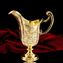Load image into Gallery viewer, Magnificent Antique Victorian Solid Silver Gilt Ewer/Pitcher with Figural Engravings - Robert Garrard 1841