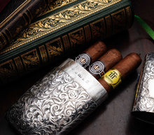 Load image into Gallery viewer, A Magnificent Victorian Solid Sterling Silver Cigar Cheroot Case - Nathaniel Mills 1842