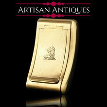 Load image into Gallery viewer, Antique Georgian Solid Silver Gilt Snuff Box Curved & Crested Design - William Simpson 1810