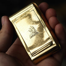 Load image into Gallery viewer, Antique Georgian Solid Silver Gilt Snuff Box Curved & Crested Design - William Simpson 1810