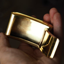 Load image into Gallery viewer, Antique Georgian Solid Silver Gilt Snuff Box Curved & Crested Design - William Simpson 1810