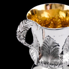 Load image into Gallery viewer, Antique Georgian Solid Silver Mug Cup with Chased Laurel Leaves - London c.1800s
