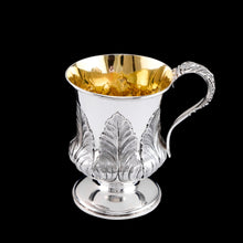 Load image into Gallery viewer, Antique Georgian Solid Silver Mug Cup with Chased Laurel Leaves - London c.1800s